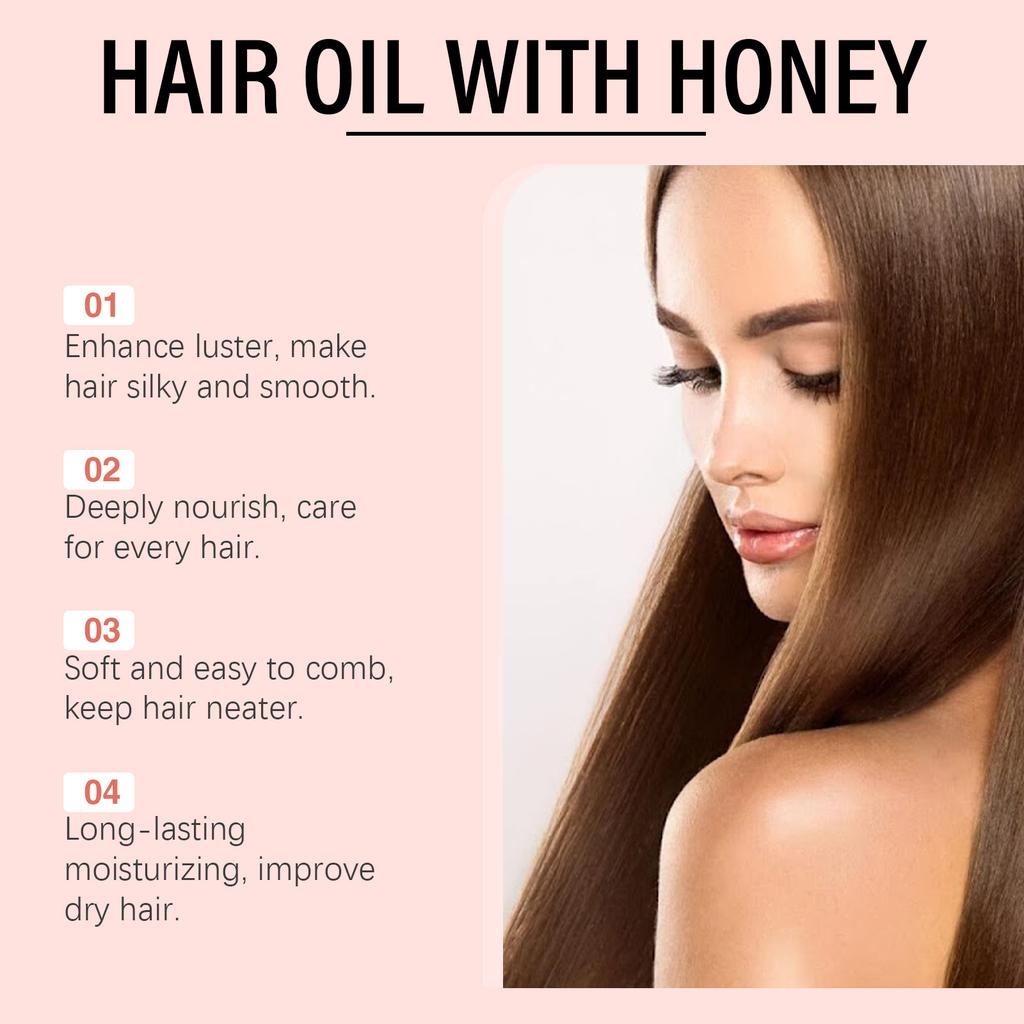 HOEGOA Honey Nourishing Hair Oil Scalp Care Essence nourishes the scalp, absorbs nutrients, and smoothes hair.