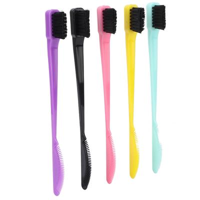 5pcs Pente Escova de Borda Dupla 2 em 1 Controle de Borda Cabelo Linha do Cabelo Sobrancelha Pente Escova Ferramentas de Maquilhagem