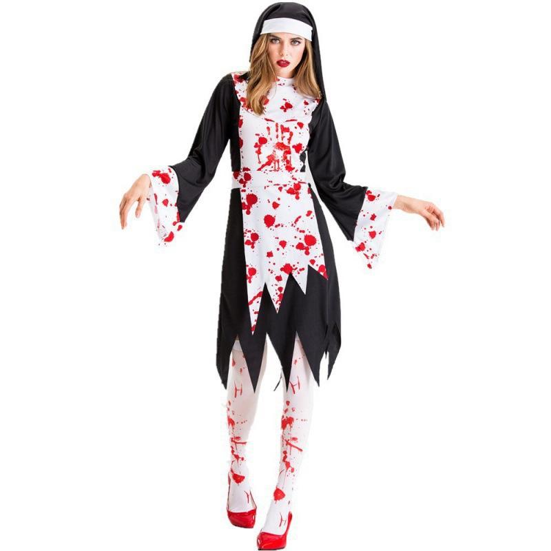 Cosplay Halloween, Horror Blutiger Vampir Zombie Kostüm Blutiges Krankenschwester Verkleidung Party Orgie Kostüme für Erwachsene