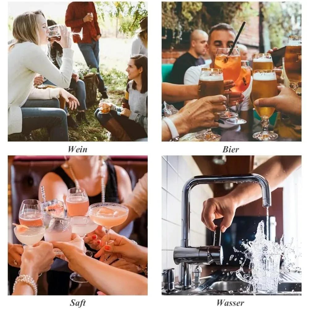 8PCS Quick Freeze Whiskey Stones Reusable Stainless Steel Ice Cubes for Vodka Wine Beer Juice Whisky Rock Cooler Chiller Tools