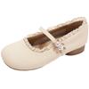 Fashion beige retro flat bottom shallow mouth single shoes women's summer 2025 new with skirt versatile soft sole Mary Jane shoes