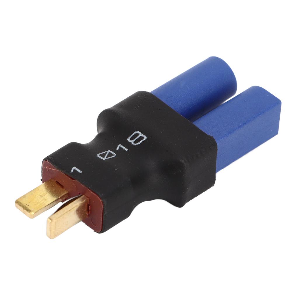 10 Pcs EC5 Female to T Male Adapter Blue Black 10x20x47mm Rubber Plastic Copper EC5 Connector Plug for RC Boat