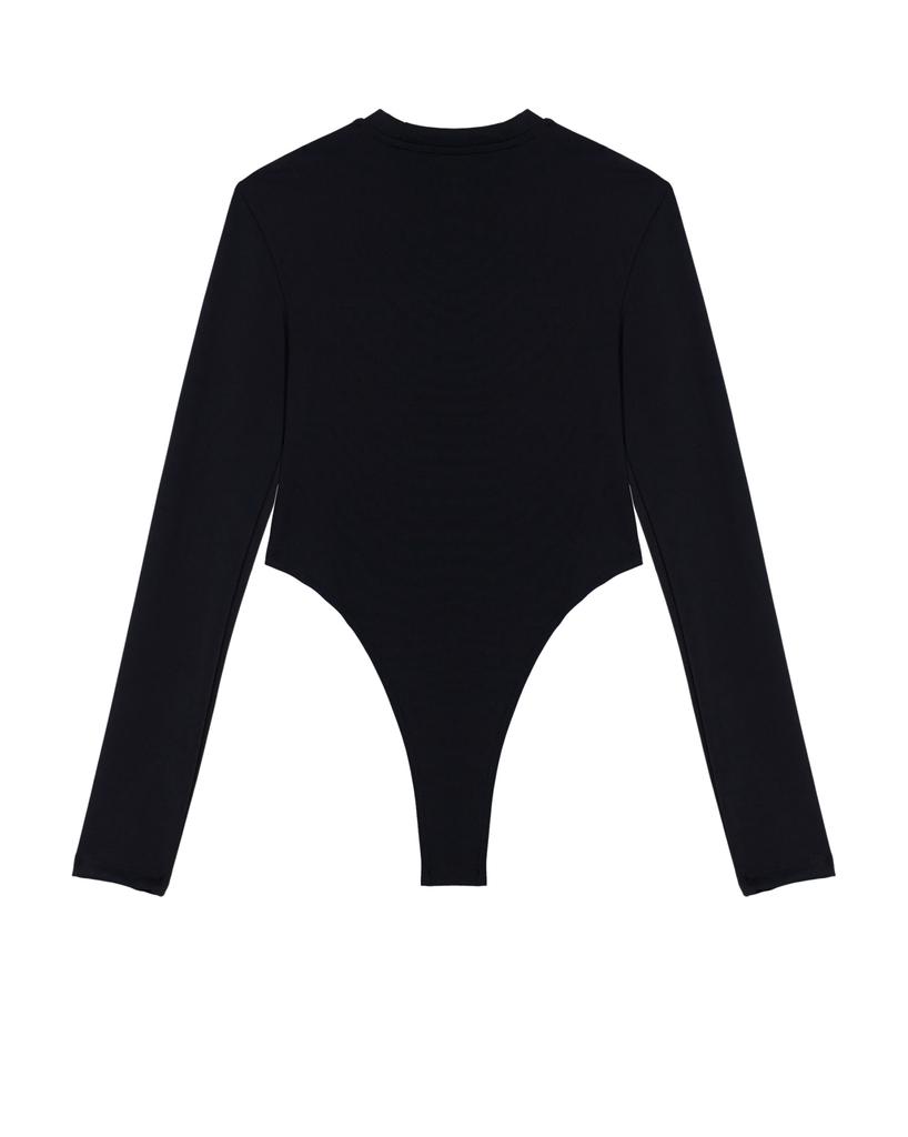 NO EXTRA TOUCH Contour Long Sleeve Body Suit (Navy Black) / 25Spjs001Bk