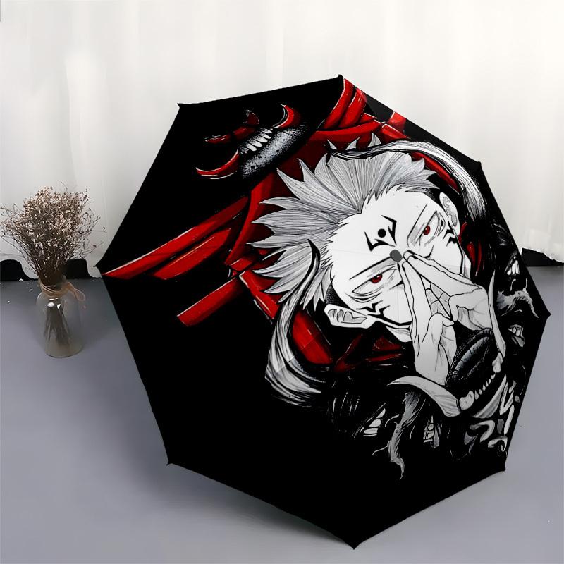 1pc Jujutsu Kaisen Satoru Gojo Inspired Umbrella - Automatic Opening Folding Design, 8-Bone Iron Frame, Outdoor, Perfect Gift for Fans, Travelers, Dai