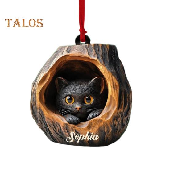 Ovale Acryl-Tier-Hängedekoration, 2D, flaches Waldtier, Weihnachtsbaum-Hängeornament, Auto, Schlafzimmer, Tieranhänger, Wohnzimmer, Schlafzimmer, Tier