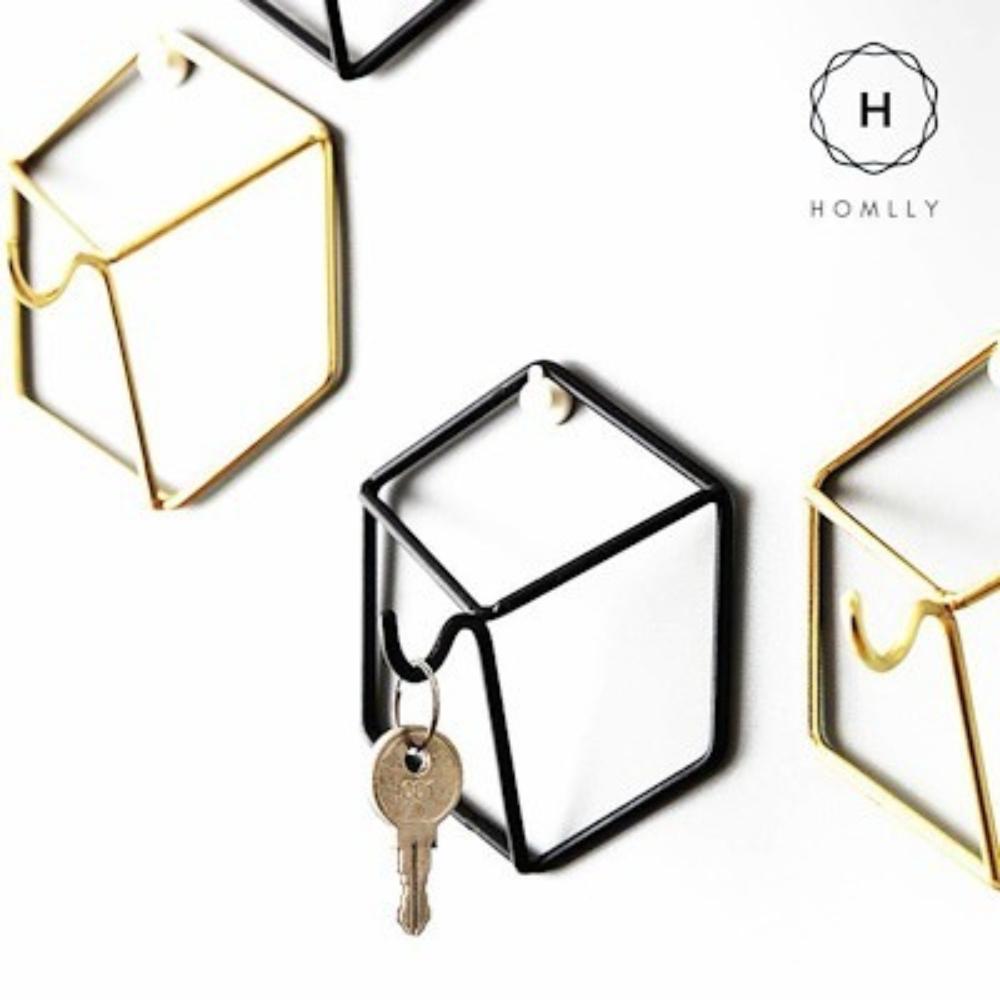 Homlly Geometric Wrought Iron Wall Hooks Decoration