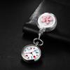 Krankenschwester-Clip, Blumen-Krankenschwester-Upside-Pocket-Quarz-Krankenschwester-Waren, perfektes Geschenk für Krankenschwestern und Kindergärtnerinnen am Krankenpflegetag, Armbanduhr, Typ, analog, niedlich,