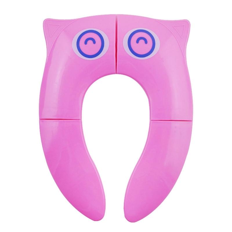 

Colorful Pad Folding Travel Potty Seat for Boys & Girls Fits- Round & Oval- Toilets Non-Slip Suction Cups Qualiy-plastic 1 рожевий