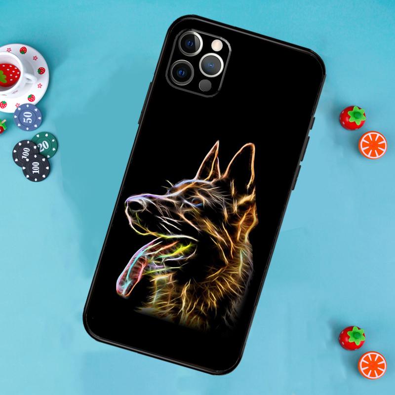 German Shepherd Dog Cartoon Phone Case For iPhone 17 Air 13 16 15 11 12 14 Pro Max 13 12 mini 15 16 Plus 16e Cover Funda