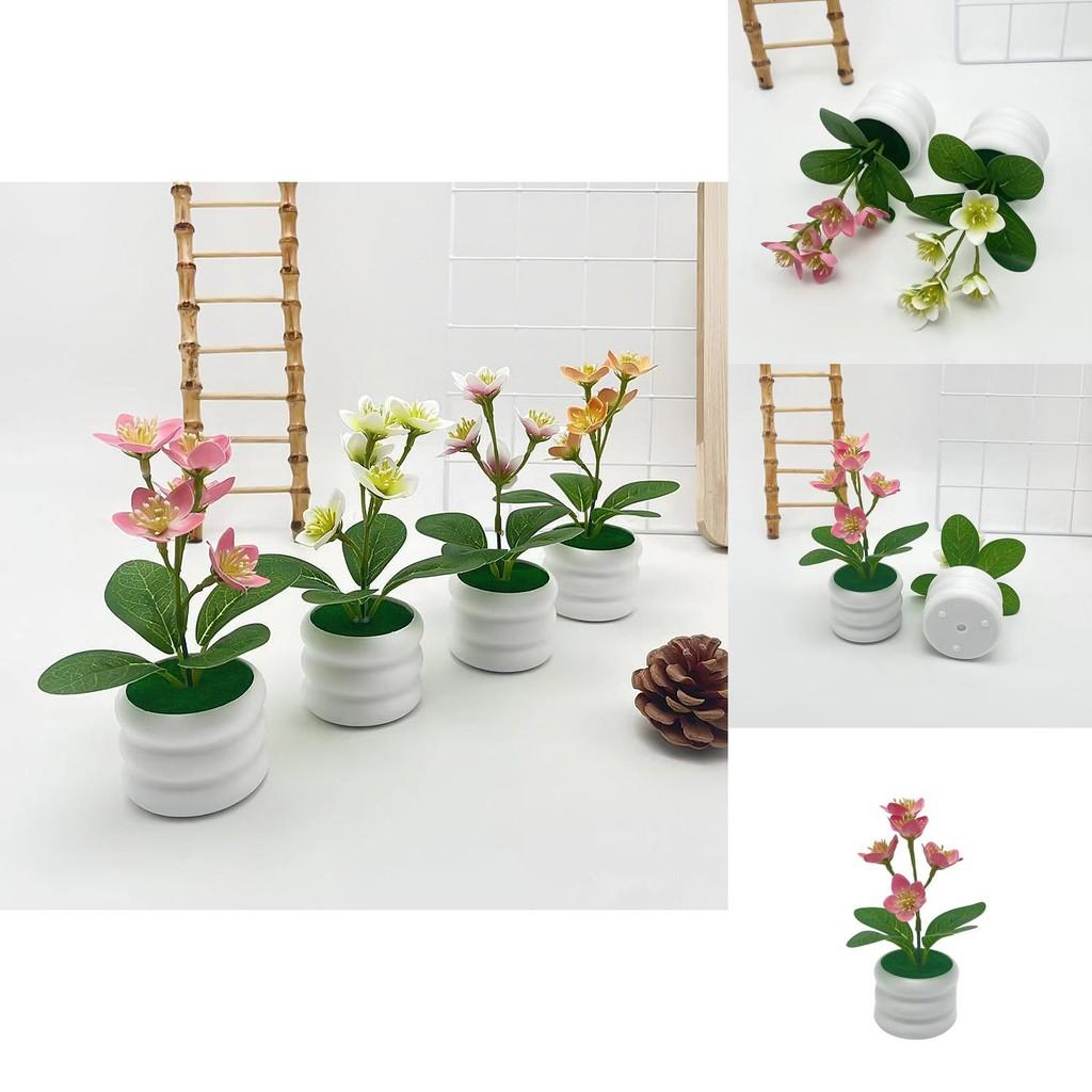 Jasmine Flower Potted Plant Artificial Decor For Home Outdoor Garden Scene