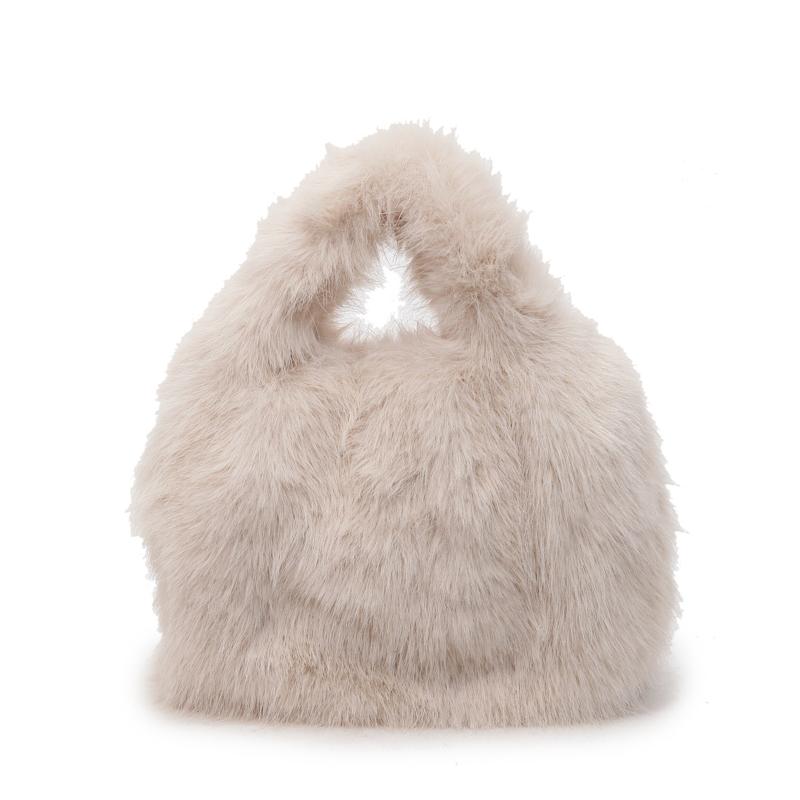 Women's Plush Handbag Solid Color Shoulder Bag