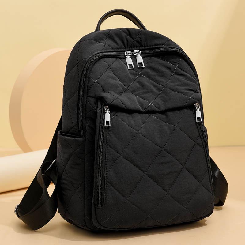 Унисекс Рюкзак с ромбовидной стежкой и хлопковой набивкой - Рюкзак для студента и переноска для ноутбука 25*13*32