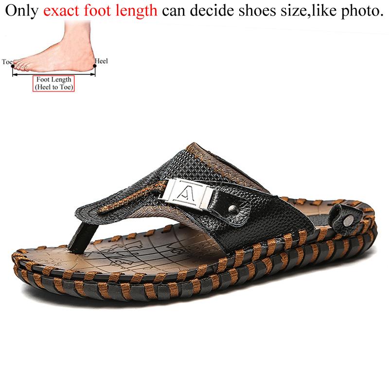 

Справжня коров яча шкіра ручної роботи чоловічі сандалі чоловічі шльопанці чоловіче повсякденне взуття класичний масажний пляжний капці протиковзке літнє взуття 46