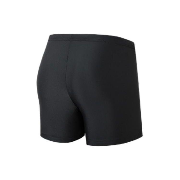 Anta Logo Print Elastic Waist Straight Leg Sports Swim Trunks Men Swimwear Black 992227881-1