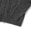KIRSH Uni Logo Wappen Cable Collar Knit Zip-Up [Charcoal]