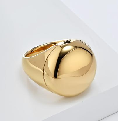 High Polished Mirror Big Ring Stainless Steel High Quality Women 18K Gold Not Fading Ring for Engagement