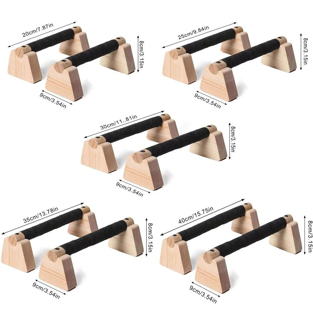 1 Pair Non-slip Parallettes Bars Multipurpose Push-up Stand Wooden Push Up Bar  Home Workout