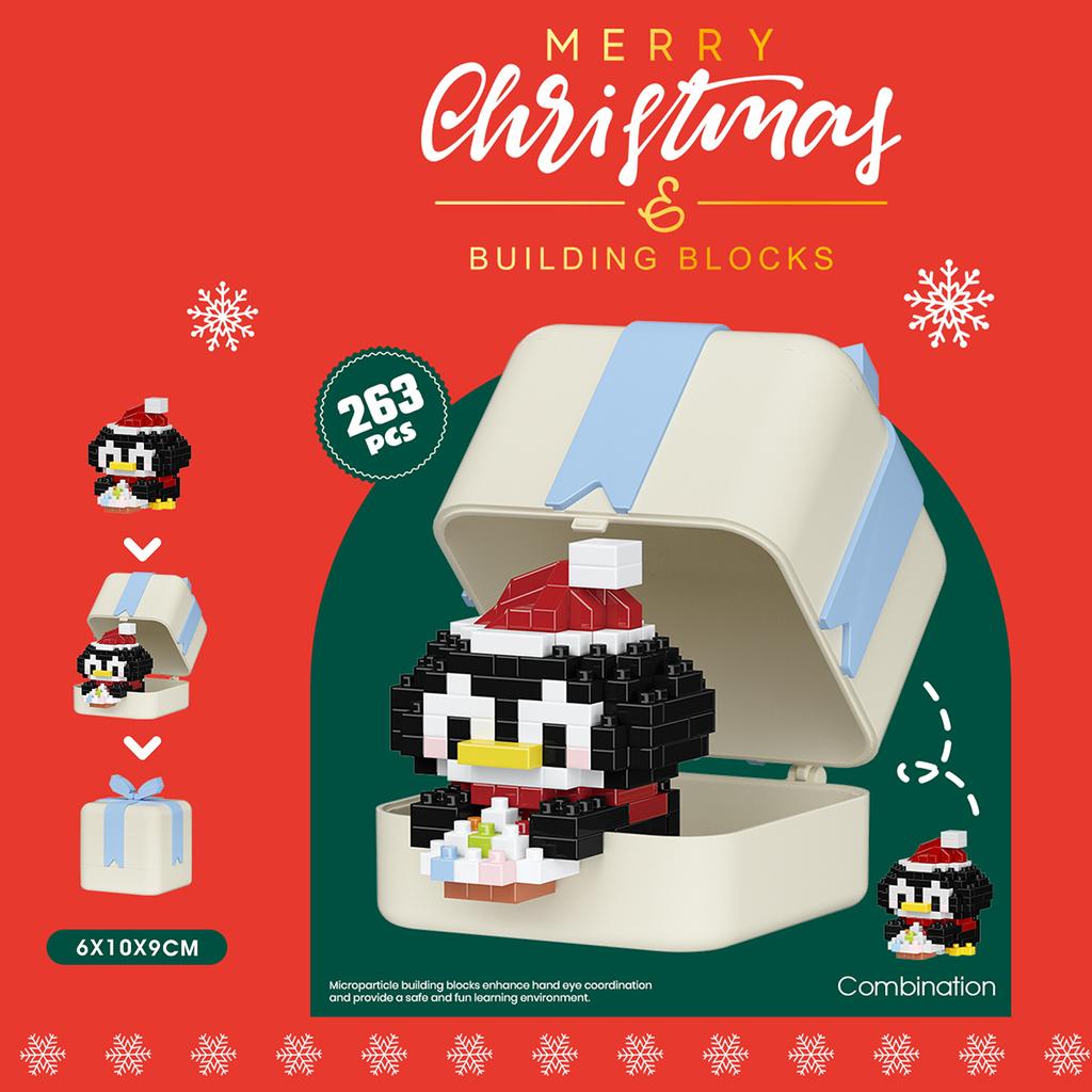 Non-Toxic Christmas Gift Box Kids Toys Building Blocks Santa Claus Elk Snowman Mini Bricks Christmas Decorations