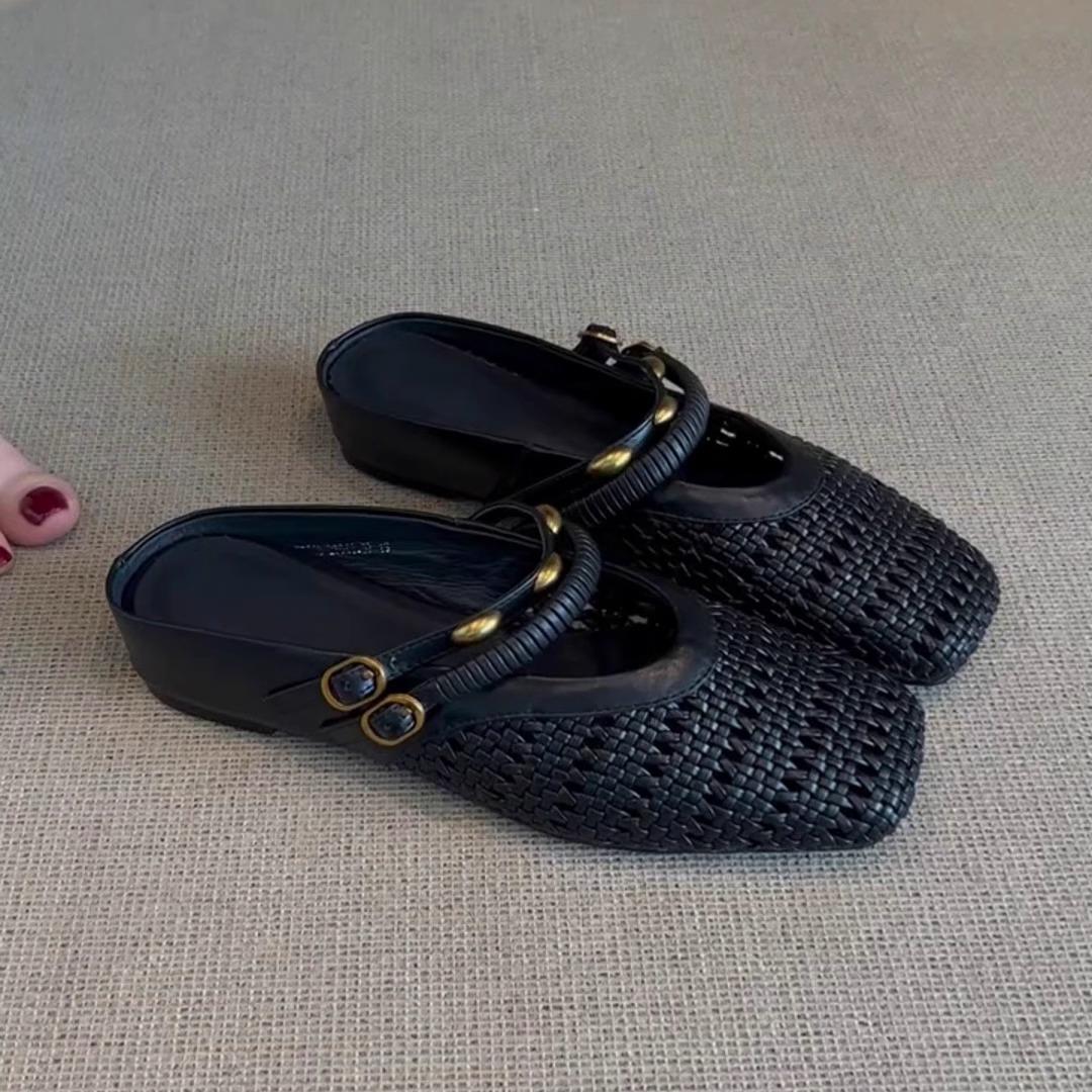 

Lan Cabinet Edition~ Inner Height Increase 2025 Super Fire Baotou Shoes for Women with Square Head Half Slippers Cool Slippers for Women s Summer Out 35 чёрный