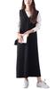 Gold Japan Plus Size Size Black Women's Dress/Jumper Skirt, Ribbed, V-Neck, Tucked, Stretch, Fall/Winter, Spring/Summer, Plan-250054, 5L,
