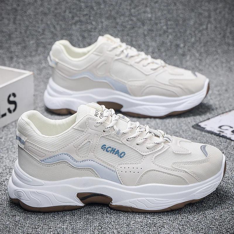 

Весенние мужские кроссовки 2024 года с дышащей сеткой, модные универсальные кроссовки с толстой подошвой для мужчин, повседневные кроссовки для пап 39