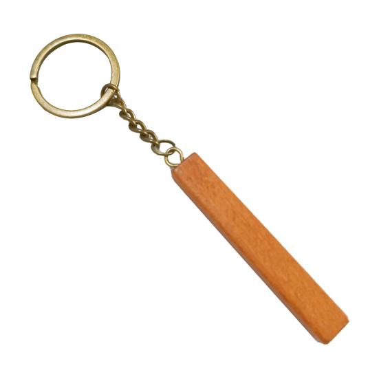 Wooden Keychain with Alloy Keyring Rectangular Pendant DIY Customization Painting Engraving Hot Stamping Key Chain Tags Bag Charm