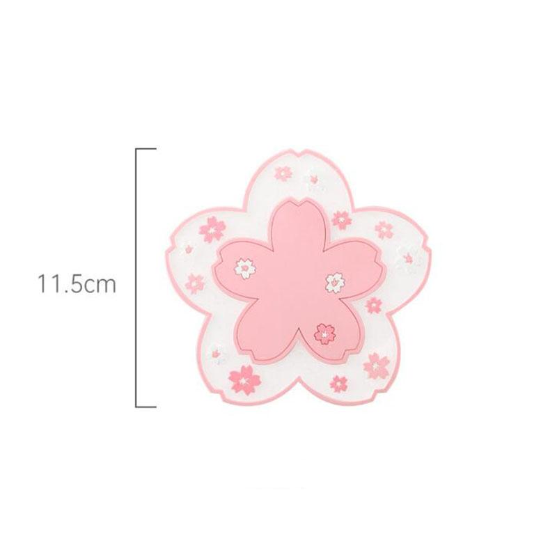 1PC Kawaii Coasters Japanese Style Sakura Coffee Cup Coaster Sakura Insulated Table Mat Tea Milk Cup Home Decoration Drinkware
