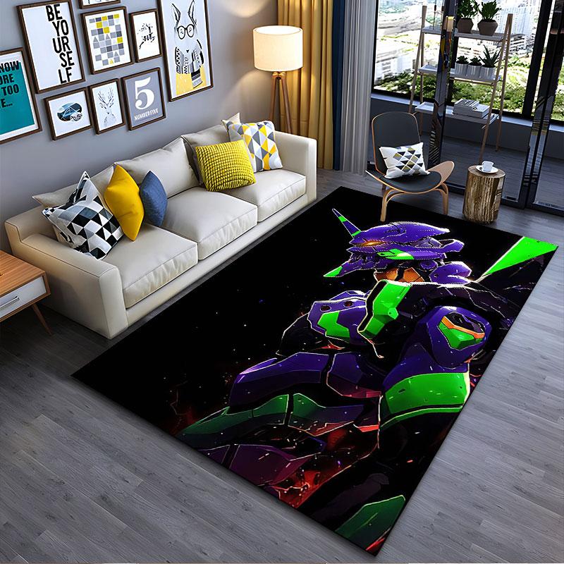 Futuristic Mecha on Black suitable as a non-slip mat for the living room or bedroom sofa