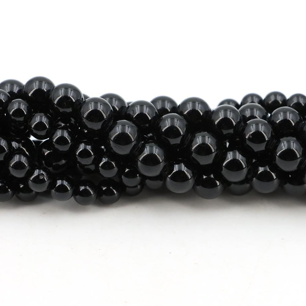 4/6/8/10/Mm Natural Stone Black Tourmaline Round Loose Bead Crystal Stone Jewelry Making Diy Accessorie Bracelet Necklace Gift