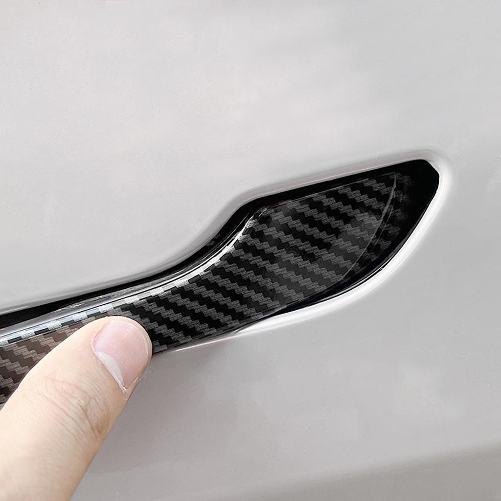 Tesla Model Y Naklejka Dekoracyjna Odporna na Zarysowania z Włókna Węglowego na Klamkę Drzwi