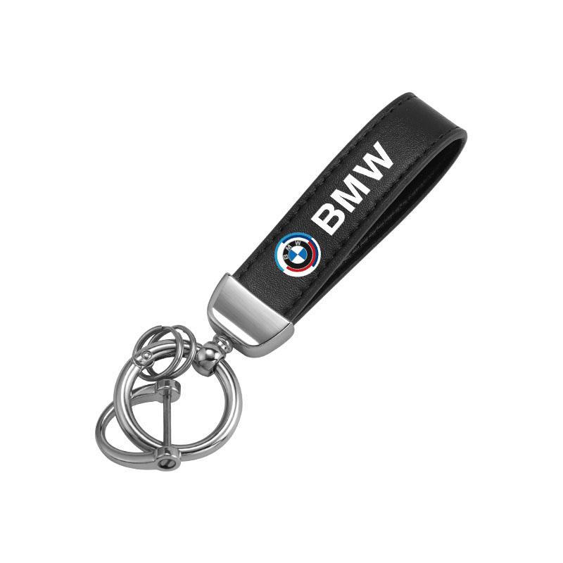 Leather Keychain Zinc Alloy Car Key Chain Ring Pendant Key Holder For BMW G01 G02 F22 F23 E46 E93 E39 G26 F01 F02 F06 Sticker cwsh87