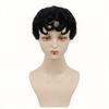 Short Curly Wig for Women, Lightweight Breathable Full Wig with Air Bangs, Fluffy Bob Hair Wig for Daily Wear