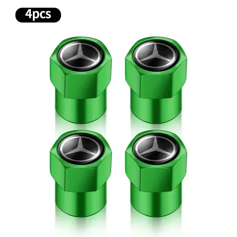 C200 E300 Hot 2026 4PCS Car Badge Wheel Tires Valve Caps Metal Tyre Dust Covers For Mercedes Benz Amg W204 W213 W205 W211 W212 W