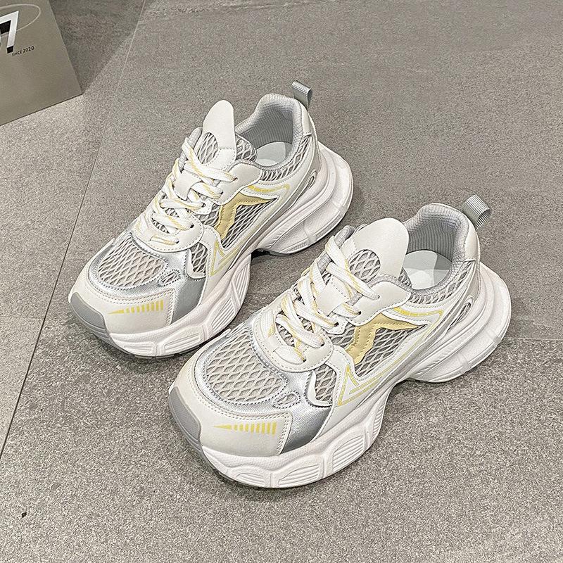 Women's new spring and summer mesh casual running sneakers versatile thick-soled breathable shoes ins tide