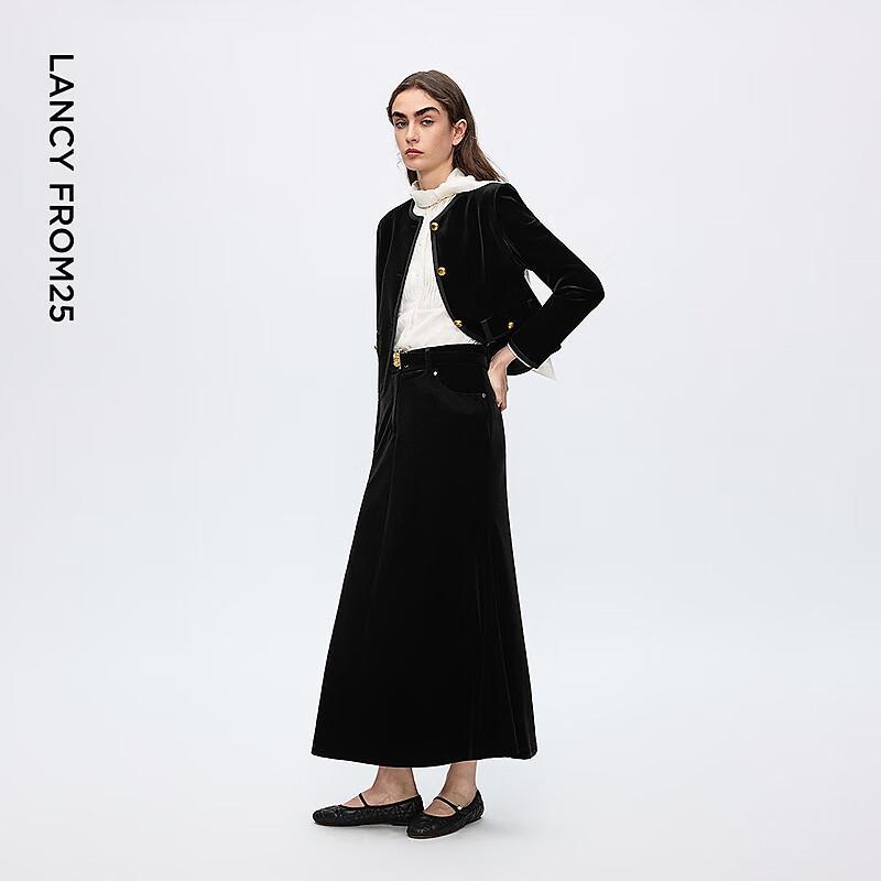Lancy Women's Velvet Long Skirt