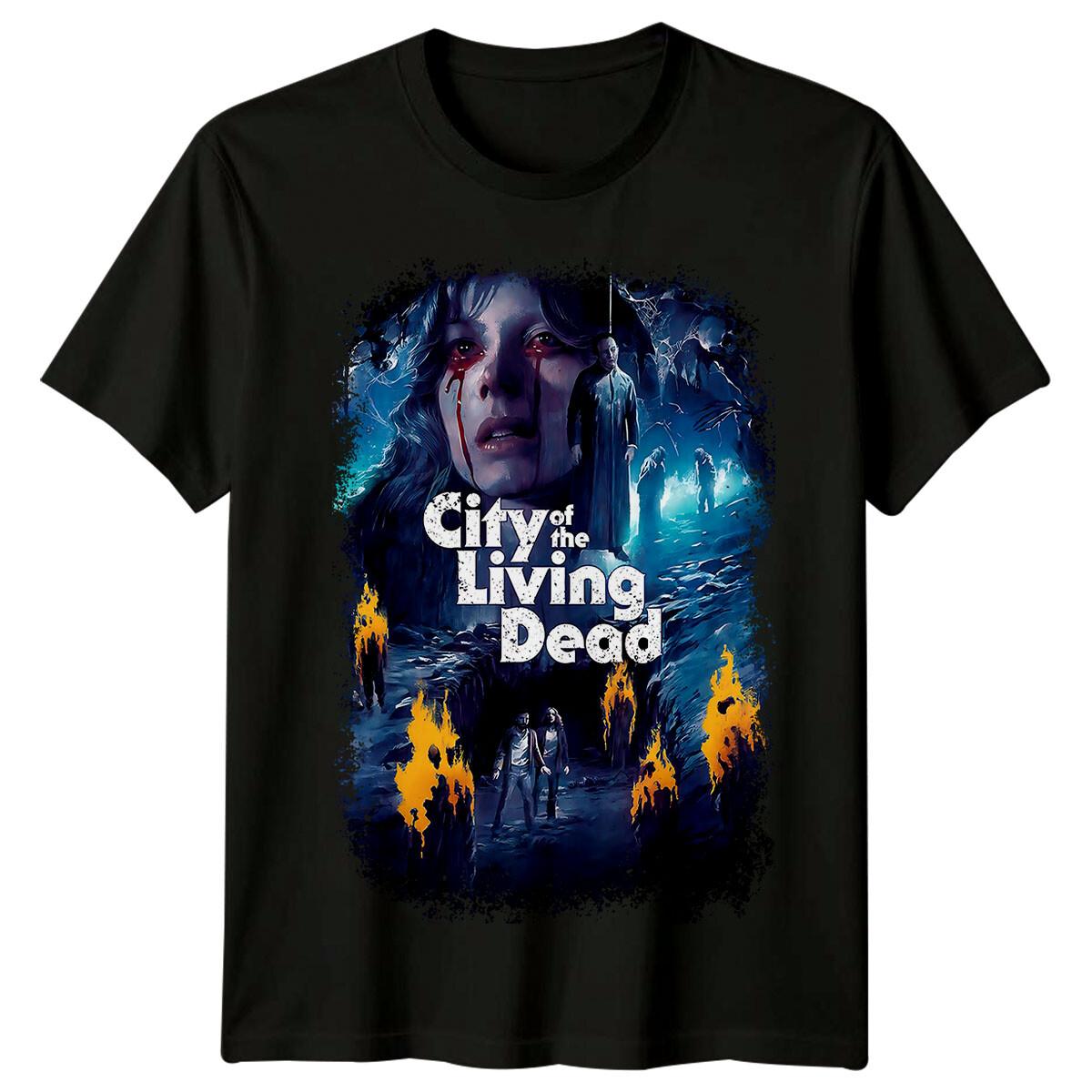 

City of the Living Dead (1981) Movie Poster Inspired 100% Cotton T-shirt Mens Tees Top Retro Tee Unisex 2XL
