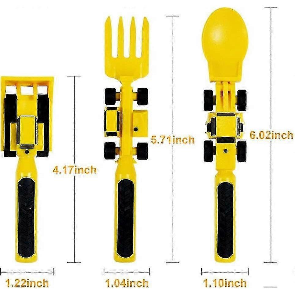26-27 3 Piece Kids Cutlery Set Architecture Theme Kids Cutlery Car Tableware Set