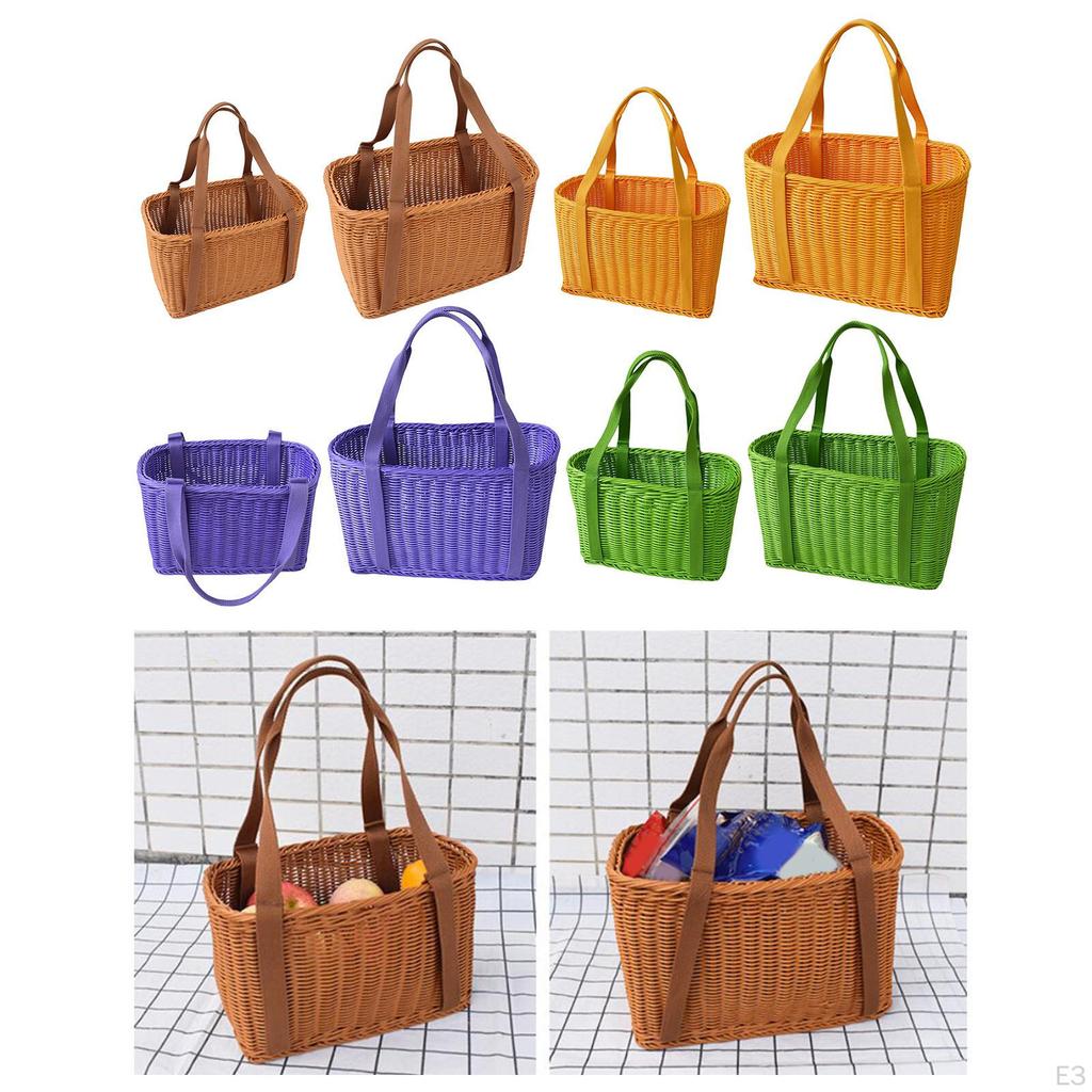 Hand Woven Basket Vegetable Storage Portable Multipurpose Handwoven Nesting Bin