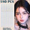 165/180Pcs Fake Nose Studs Crystal Rhinestones Stick On Body Gems No Piercing Decor For Face Lip DIY Festival Accessories