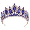 SLBRIDAL Handmade Colorful Rhinestones Crystal Pearls Bridal Tiara Headband Wedding Bridesmaids Crown Women Girls Hair Jewelry