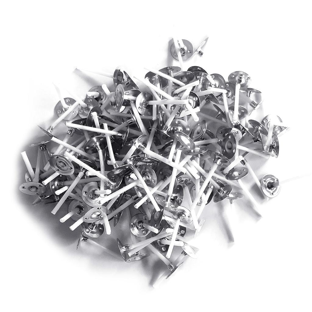 Pack of 200 Pre Tabbed Cotton Candle Wicks with Metal Sustainer Tabs for Decorative Tealight Candle Crafting Supplies