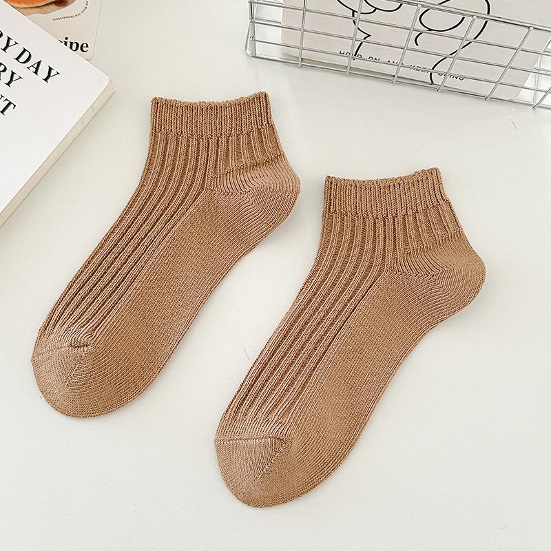 

Мужские весенне-летние новые носки однотонные с двойной иглой, короткие спортивные носки с низким вырезом 1 pair хаки