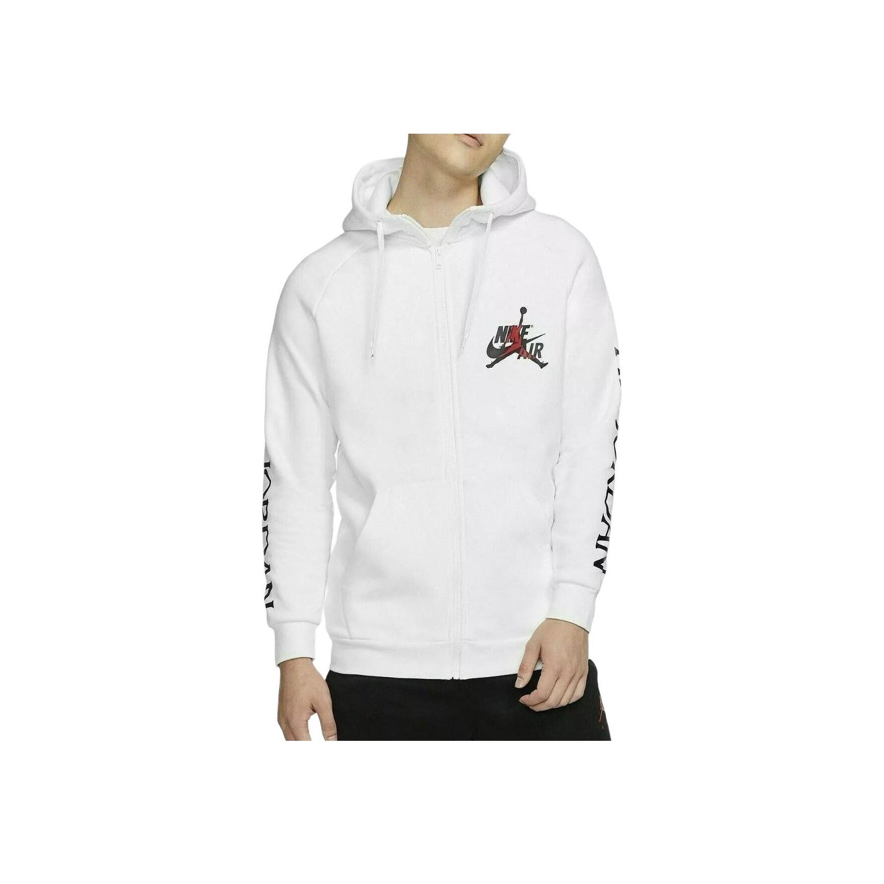 Купити Jordan Logo Print Zip-Up Hoodie Jacket Men Outerwear White