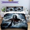 3pcs Duvet Cover Set (1*Duvet Cover + 2*Pillowcase, Without Core), Ghostface Print Bedding Set, Bedroom Decor, All‑Season, Gift