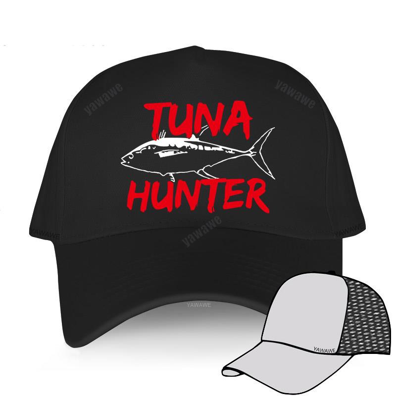 Schwarze, lässige, bedruckte Fischkappen für Jungen, Tuna Hunter, Sporter, Fisher, Unisex-Snapback-Hüte mit Modedruck