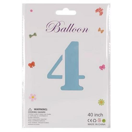 40" Baby Blue Number Foil Balloon for Birthdays, Weddings, Anniversaries, and Party Decorations.