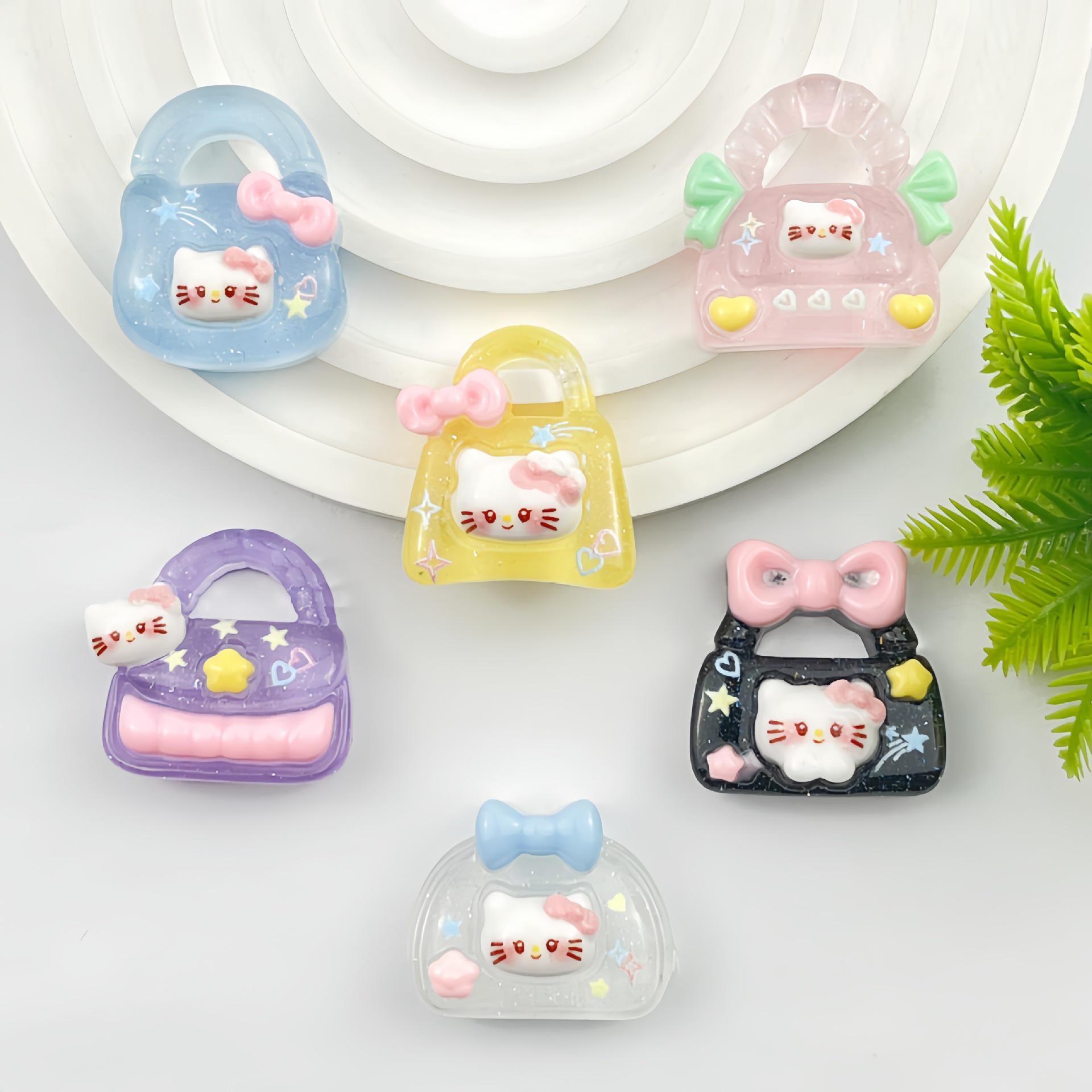 Translucent Cartoon Cat Resin Accessories: Handbags, Hair Clips, Phone Cases, Shoe Buckles & Magnets