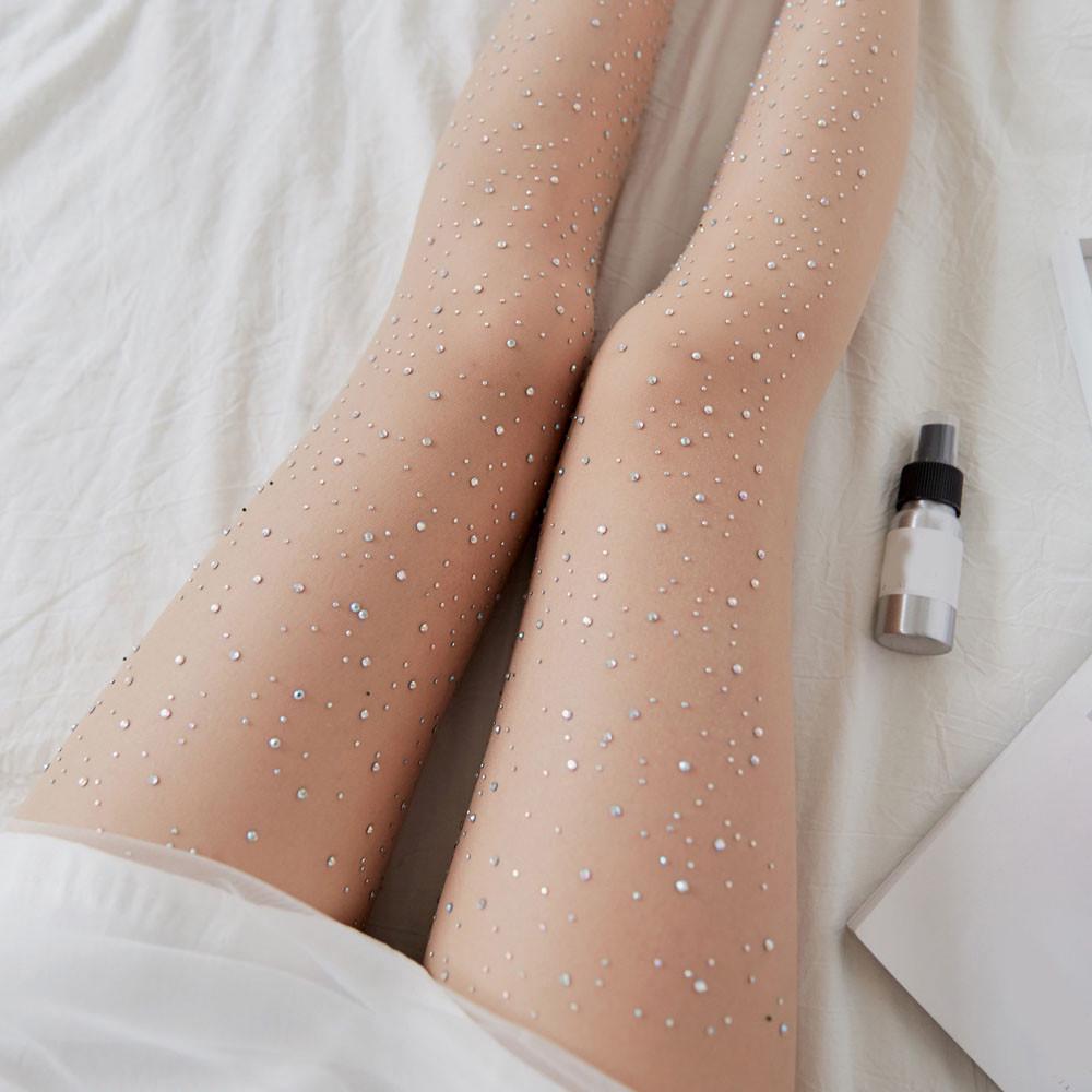 

Women s Sexy High Waist Tight Rhinestone Stockings
