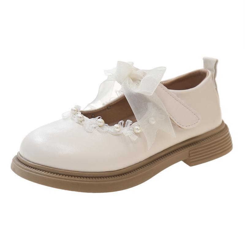 Girls' princess shoes, white spring new children's leather shoes, girls' dress soft-soled shoes, baby girl's single shoes
