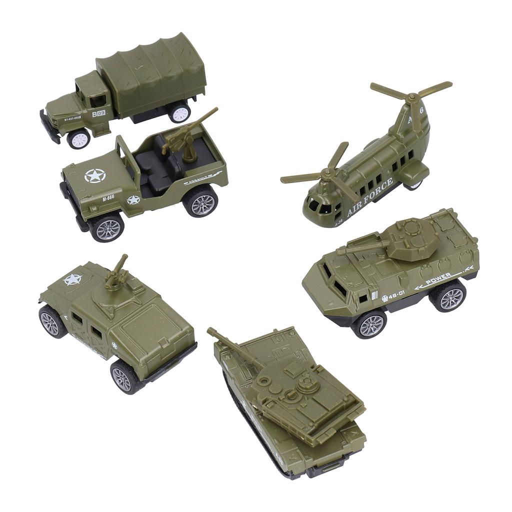 1:64 Scale Pull Back Military Vehicles Model Tank Truck Vehicle Models Children Car Toys6pcs / Set